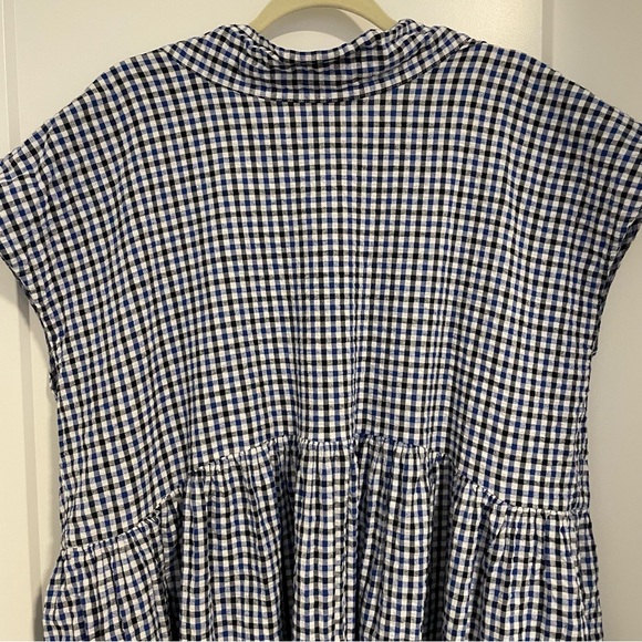 ET TIGRE Jayme Sleeveless Dress in gingham blue white and black - Picture 8 of 14